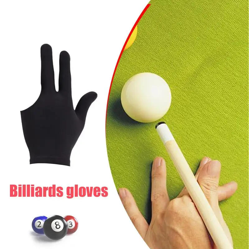 Billiards Glove Left Hand Three FingerSnooker Billiard Glove Non Slip Stickers Elasticity Billiard Training Gloves Accessories