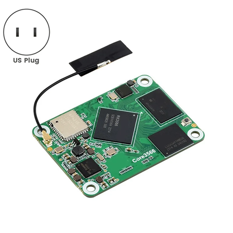 Комплект модулей Core3566 с четырехъядерным процессором Rockchip RK3566 Высокопроизводительная вычислительная обработка для Raspberry Pi CM4 US PLUG-Y47A