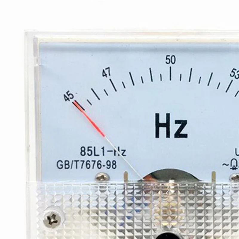 TAIGH-85L1-HZ Square Pointer Type AC 380V Analog Panel Frequency Meter Tester Gauge Hertz Indicator 45-55Hz 65X65mm