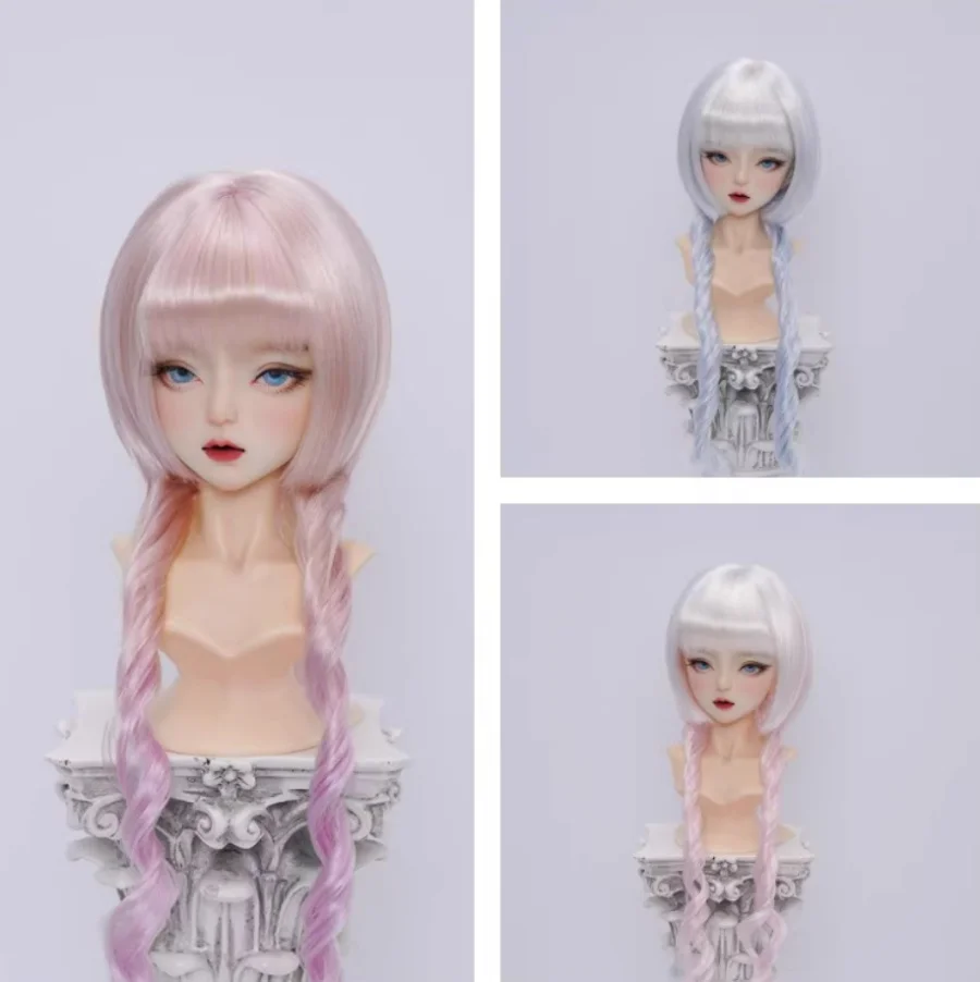 bjd doll clothes are suitable for 1/3 and 1/4 MDD size soft silk gradient jellyfish head long hair doll accessories