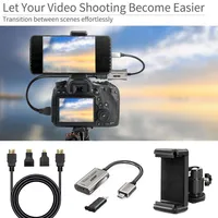 Tarjeta de captura de vídeo 4K, adaptador HDMI, transmisión de cámara de vídeo DSLR, conjunto de Monitor de pantalla de teléfono móvil para Vlog Youtuber Filmmaker