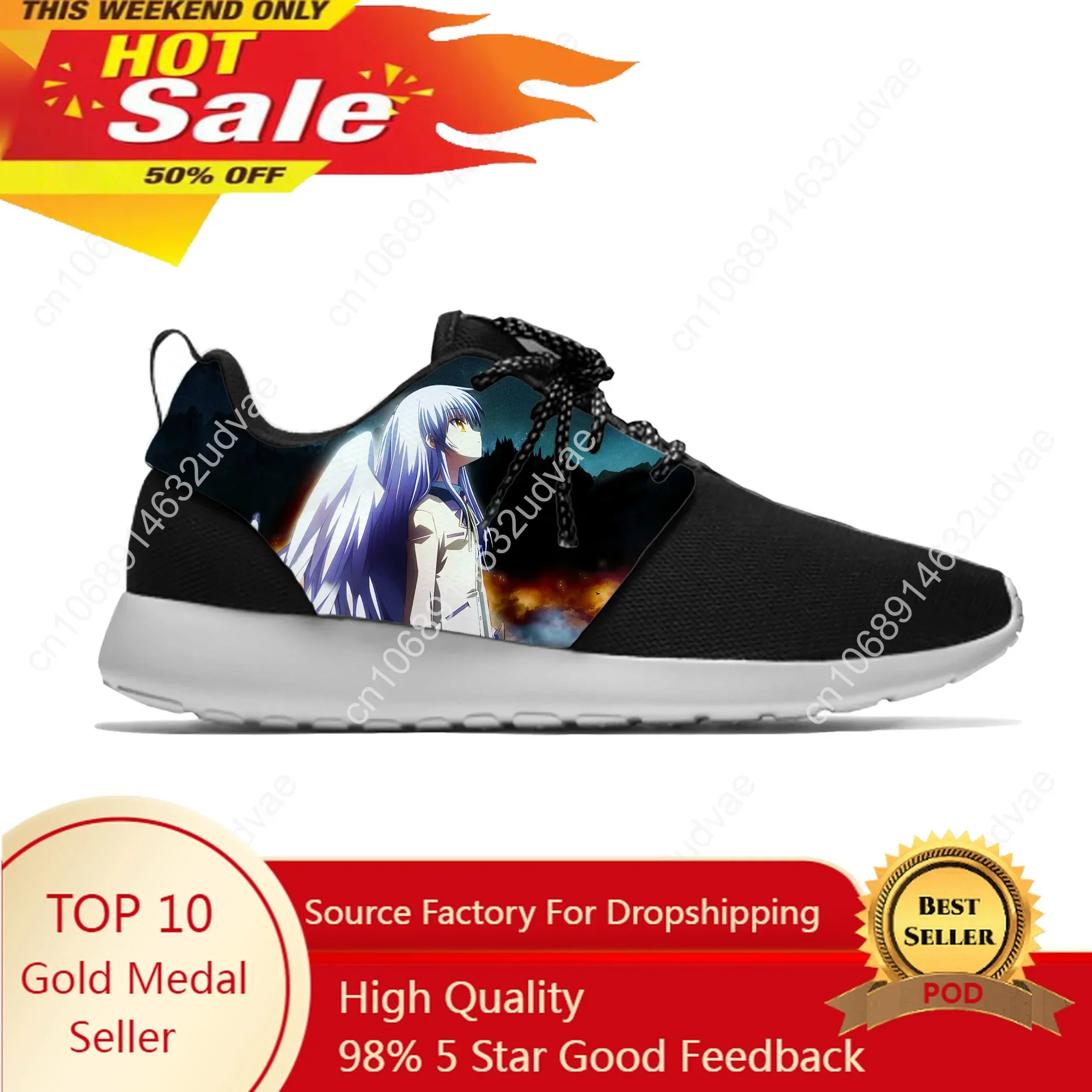 

Hot Japanese Anime Manga Angel Beats Tachibana Kanade Sport Shoes Breathable Lightweight Mesh Running Shoes Men Women Sneakers