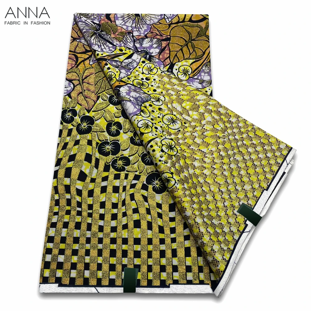 Grand Super 100% Cotton African Wax Fabric High Quality Ankara Wax Print Fabric 6yards Women Fabric For Sewing VLS-54