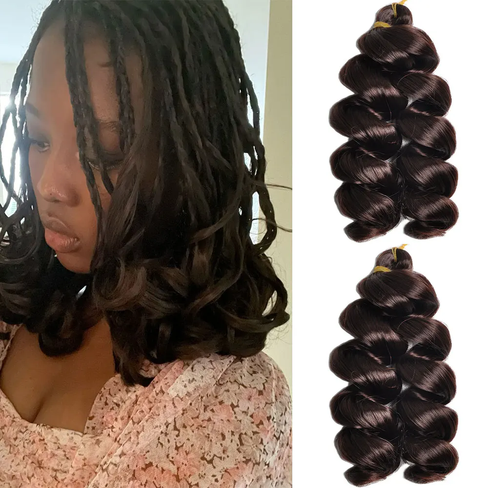 

12-дюймовые синтетические свободные вьющиеся плетеные волосы, предварительно растянутые надувные плетеные волосы, легкая коса, вязанные крючком волосы, волнистые кудри, объемные волосы