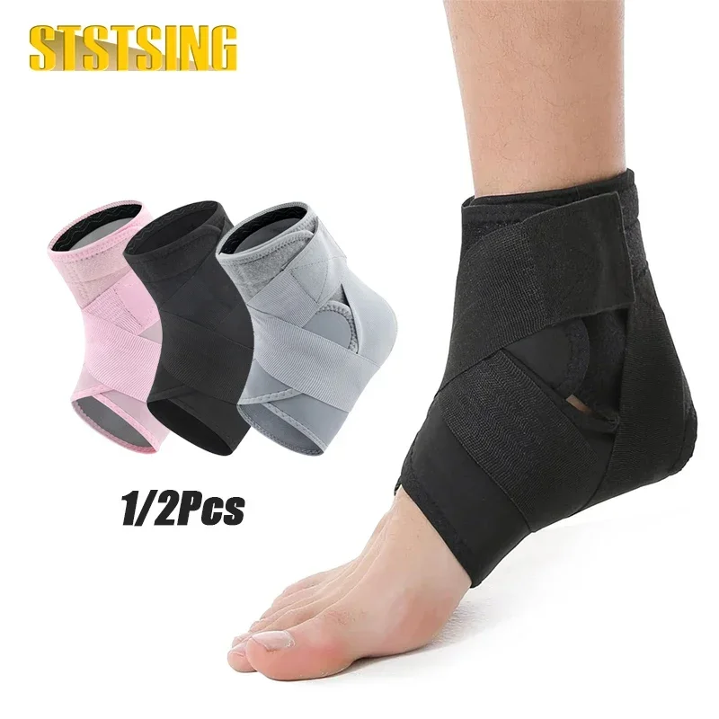 

1/2PCS Ankle Brace Compression Sleeve for Women & Men, Adjustable Ankle Support Strap for Sprained, Plantar Fasciitis, Running