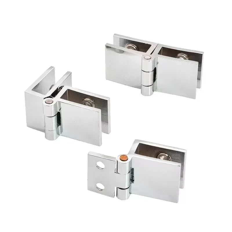Open-Hole-Free Glass Hinge, Zinc Alloy Frameless Glass 0 Degree 90 Degree 180 Degree Hinged Wine Cabinet Bookcase Glass Door