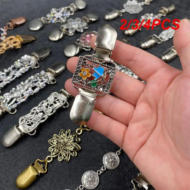 2/3/4PCS Brooch Clip Versatile Fine Craftsmanship Electroplating Must-have Alloy Amazing Stylish Vintage Brooch Clip Trendy