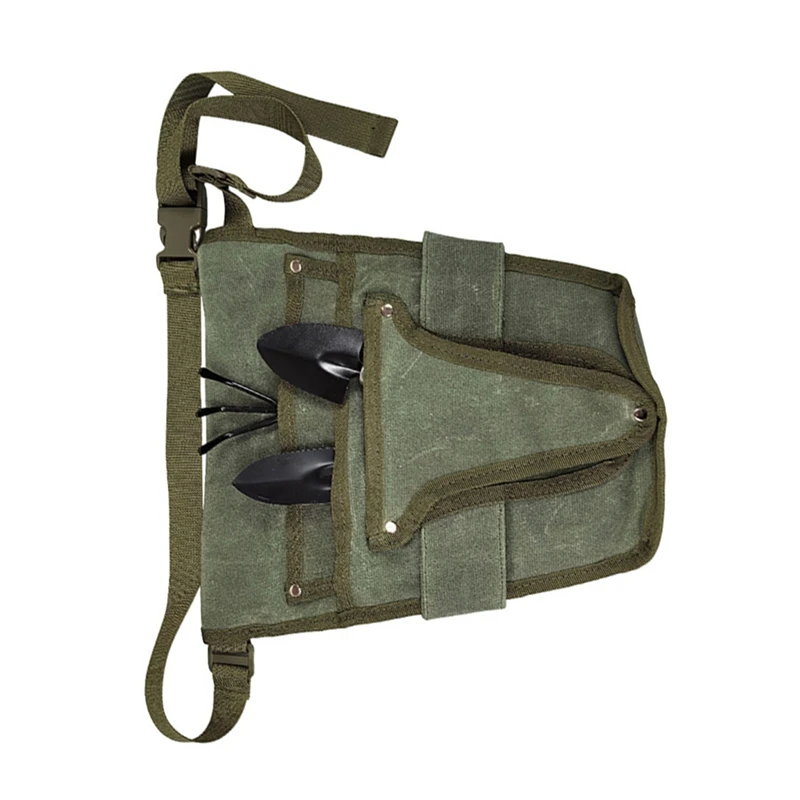 Multi-Pockets Canvas Tool Bag With Belt Tool Pouch Gardener Electrician Organizer For Garden Tools