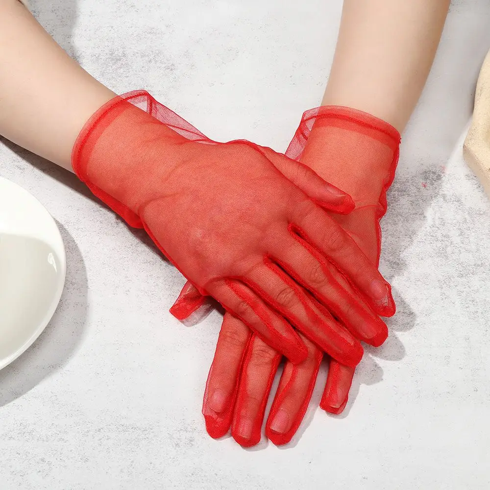 1 ペア新ファッション衣類アクセサリー超薄型ブライダルドレスミトンチュール手袋パーティードレスウェディングブライダル手袋