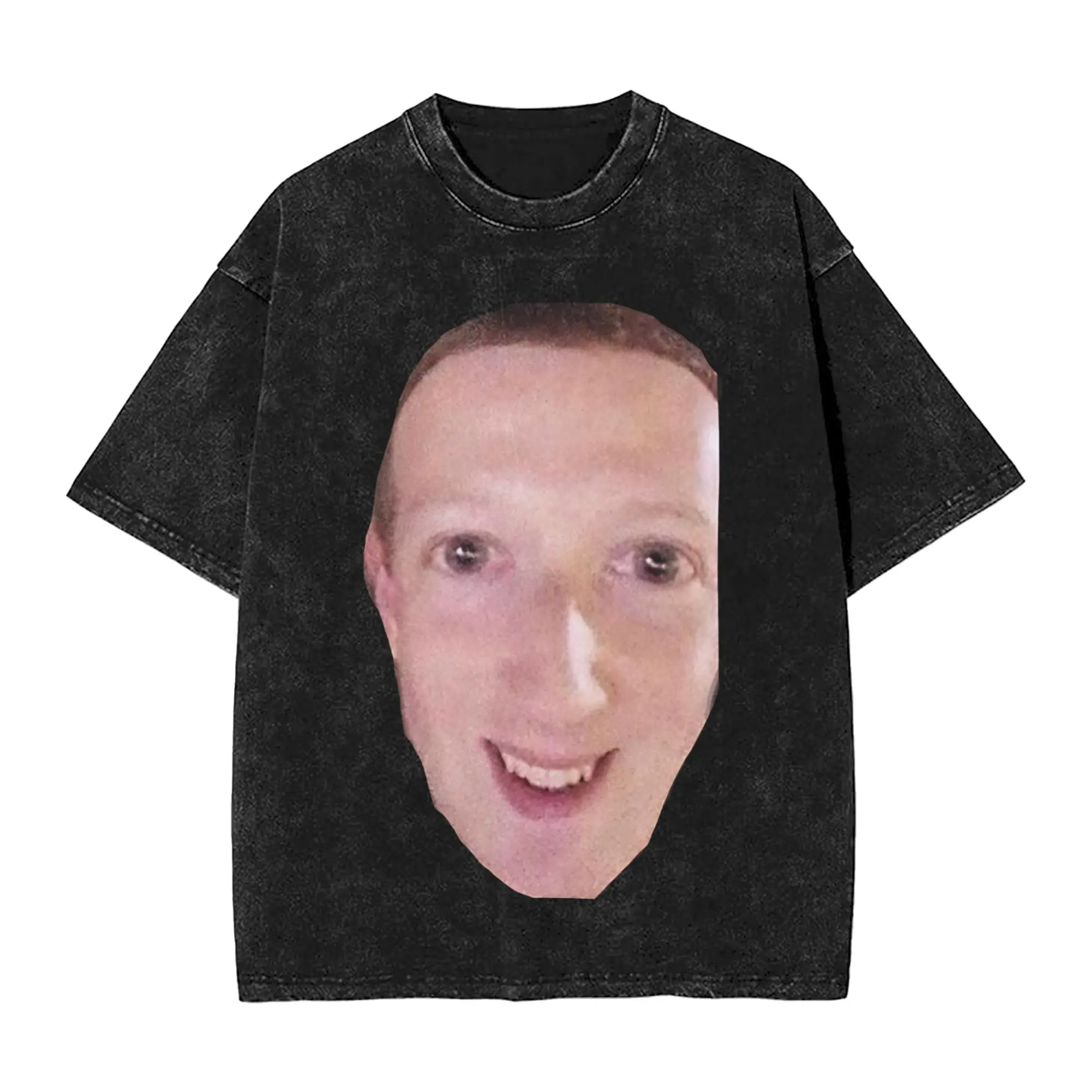Cursed Zucc Mark Zuckerberg On His Knees Outfit Washed T Shirt Men Women Streetwear Hip Hop T-Shirt Printed  Tees Tops Cotton