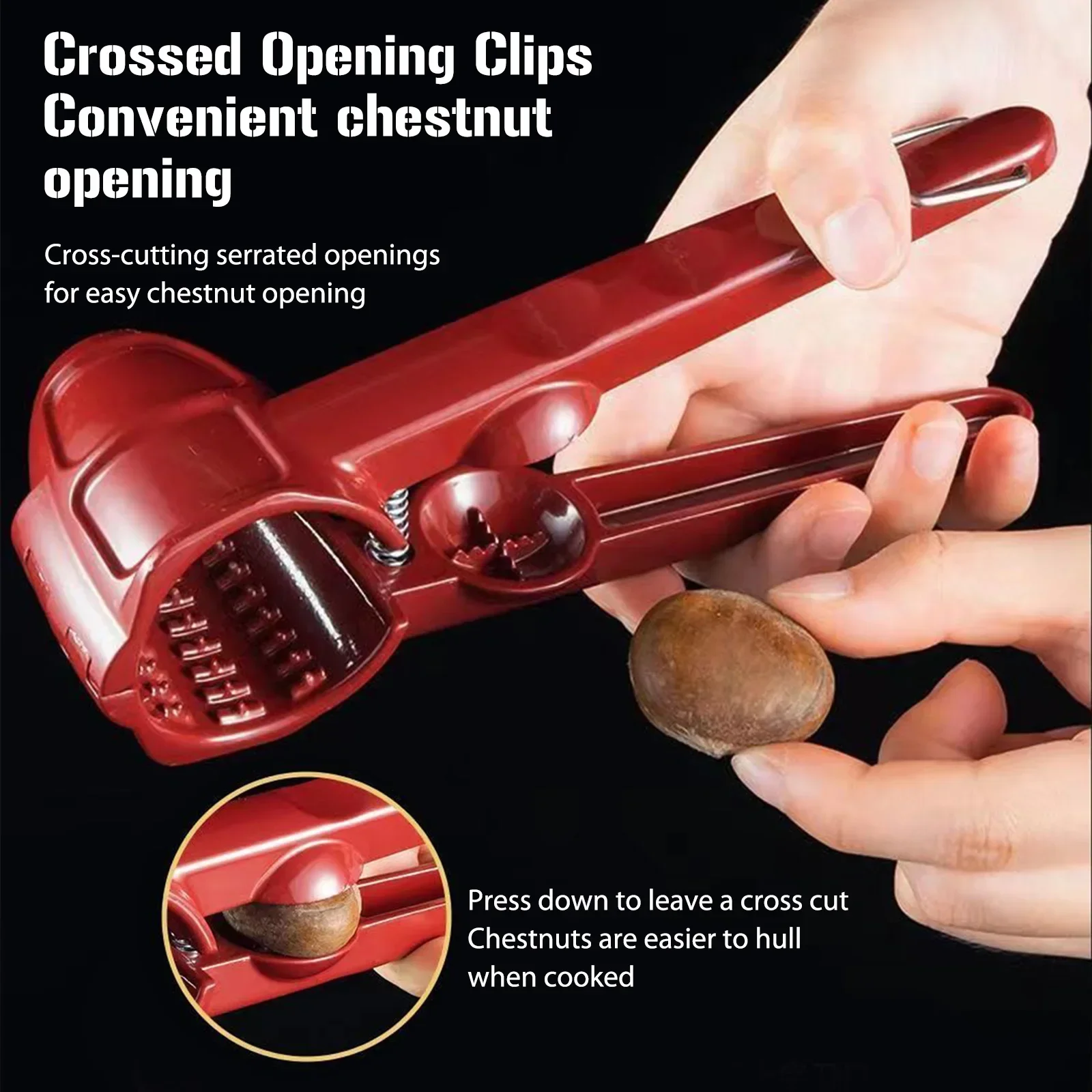 Multifunctional Chestnut Opening Device Stainless Steel Chestnuts Mouth Opener Anti-rust Reusable Effortless Home Supplies