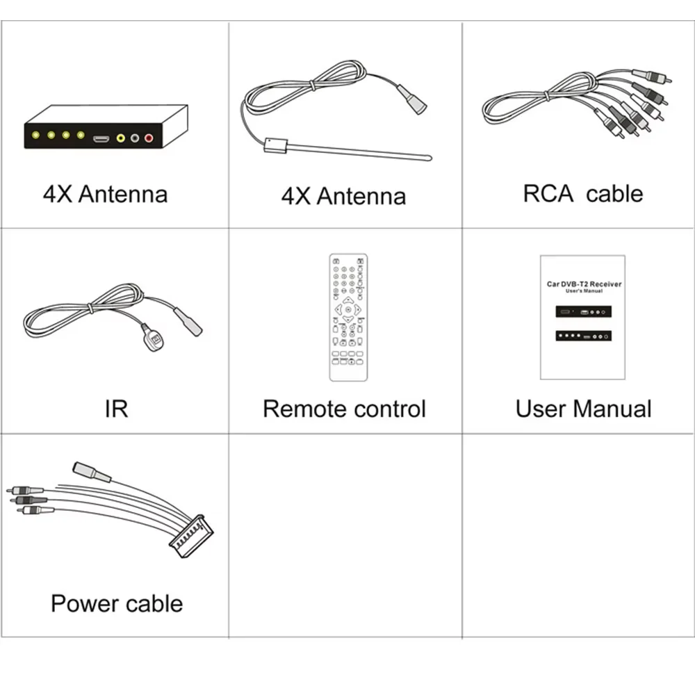 KUNFINE HDTV Car DVB-T MULTI PLP Digital TV Receiver automobile DTV box With 4 Tuner Antenna HDMI HDTV Russia High Speed