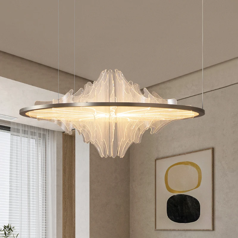 Italian Simple Pendant Lamp Modern Round Creative Ceiling Chandelier For Art Dining Room Hanging Lamp Lighting Fixture