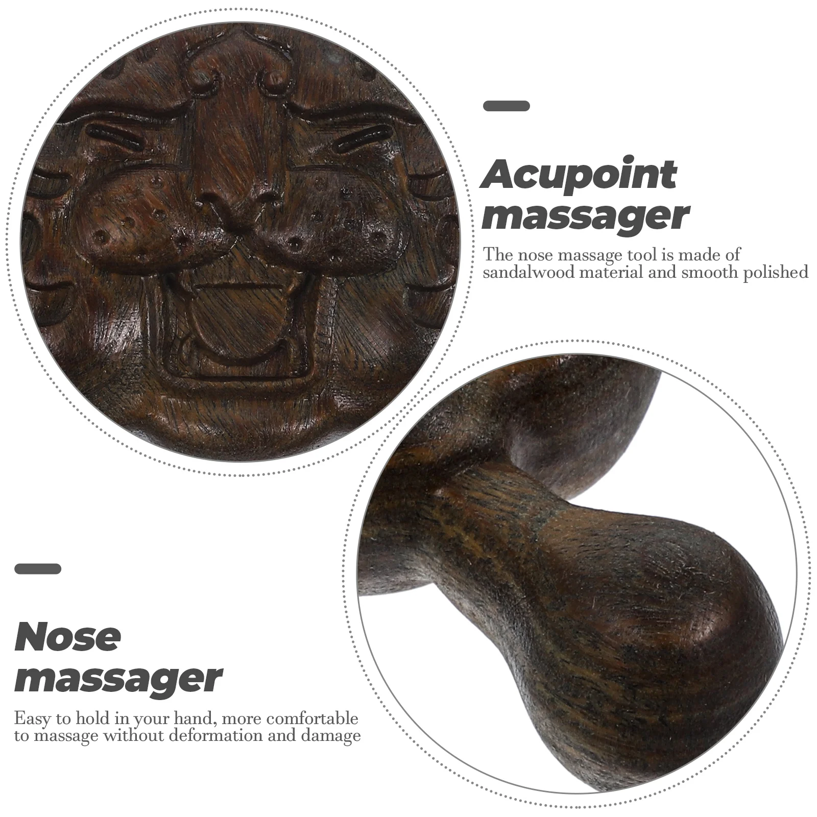 

Face Massager Sandalwood Wood Facial Tool Nose Acupoint Scraping For Blood Circulation Smooth Handheld Skincare Device