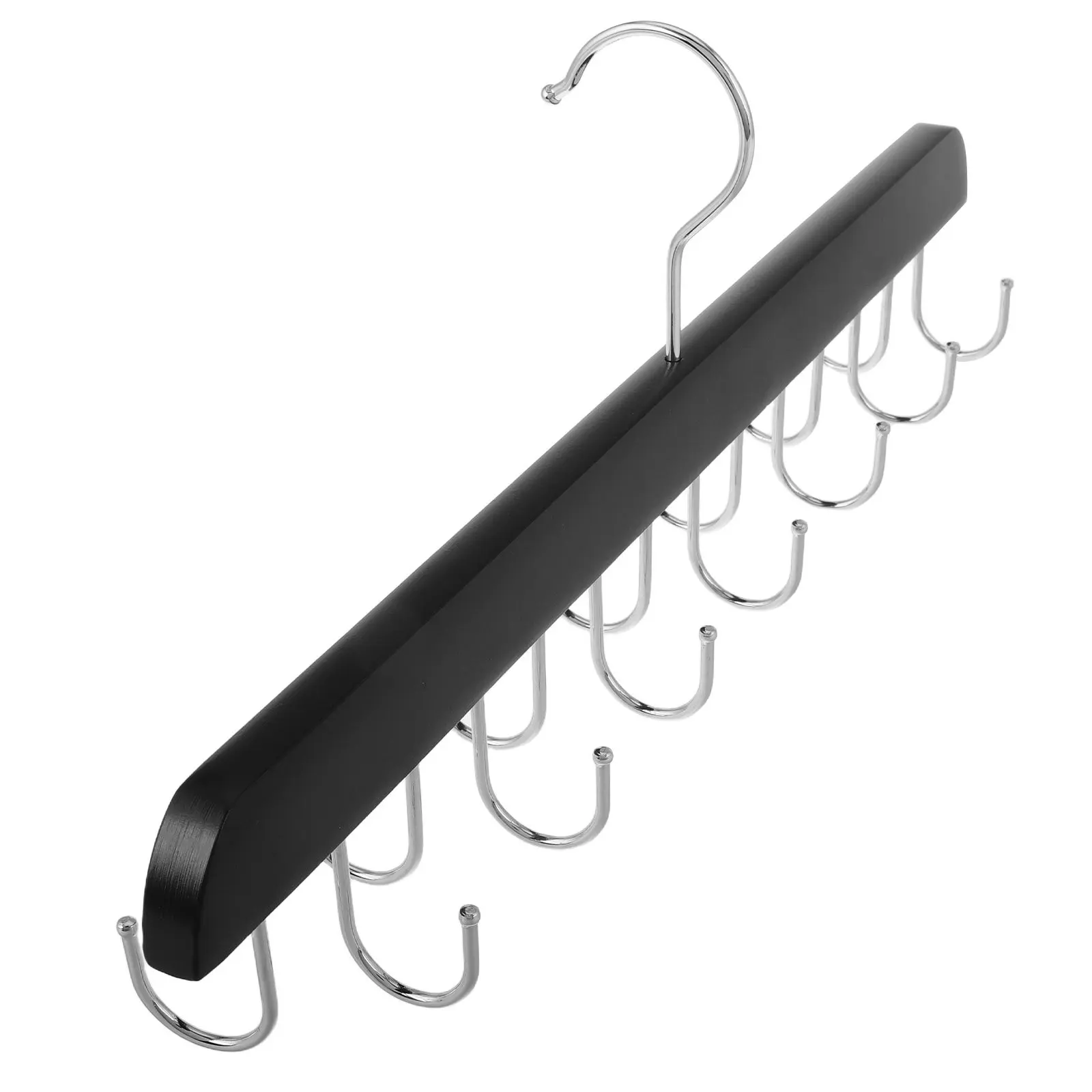 Wooden Pants Hanger with Hooks for Jeans Space Saving Clothes Organizer Heavy Duty Closet Rack Jean Hangers for Closet view 4