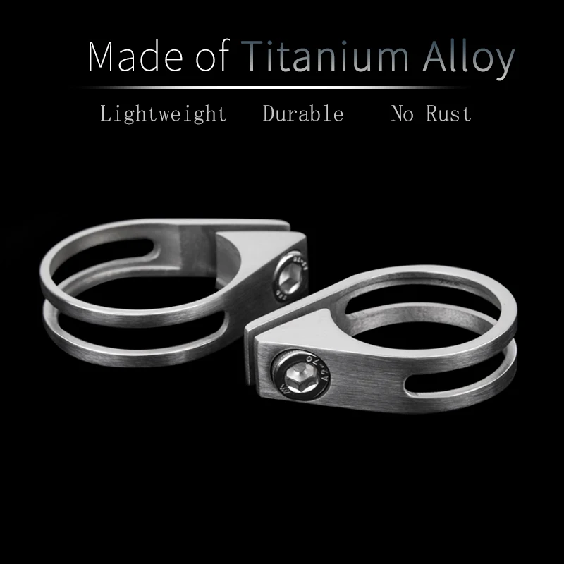 TiTo Titanium Bicycle Seatpost Clamp for MTB Road Bike 34.9mm/31.6mm GR5 Titanium Alloy Seat Tube Clip Bike Accessories