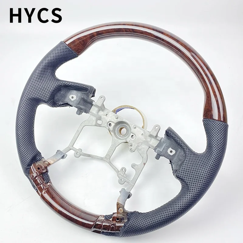 Customized Wooden Black Beige Steering Wheel for Land-Cruiser Pra-do FJ150 Hot Sale Car Interior Accessories