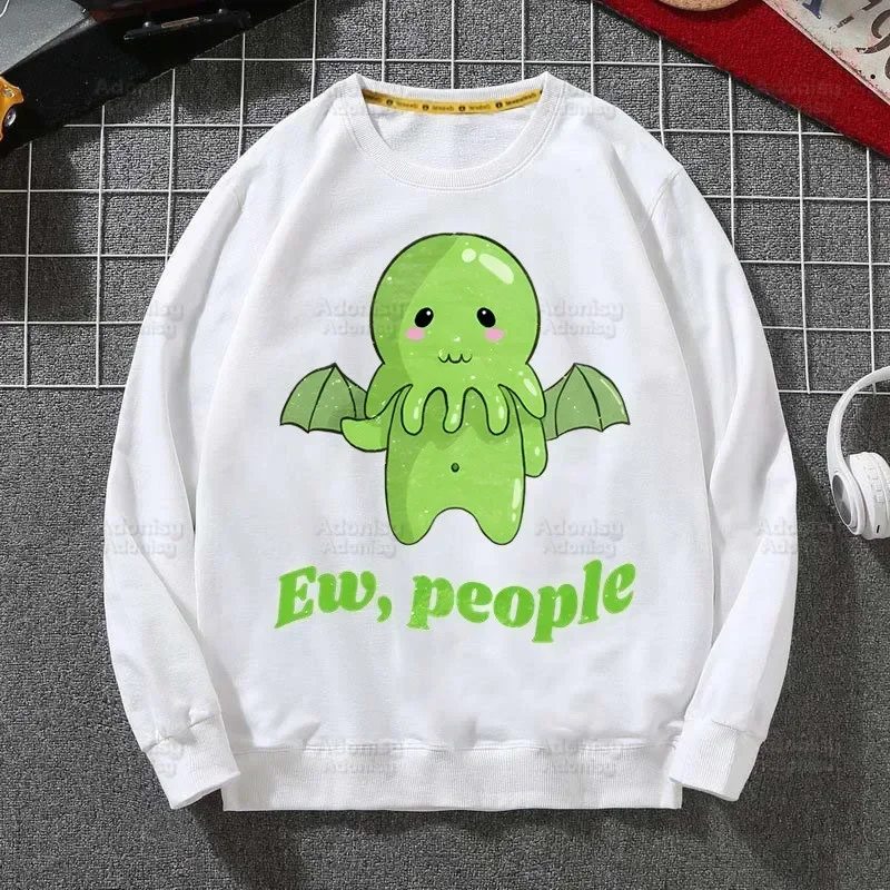 Cthulu And Lovecraft Ew People هوديي بلوزات الرجال النساء البلوز Harajuku الرجال هوديي الشارع الشهير ملابس عصرية غير رسمية