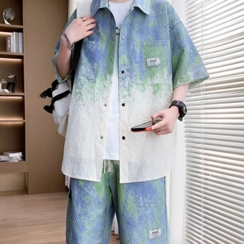 ​Trendy Boy's Summer Set Short Sleeve Top and Shorts Men's Two Piece Casual Wear Cool Street Style​