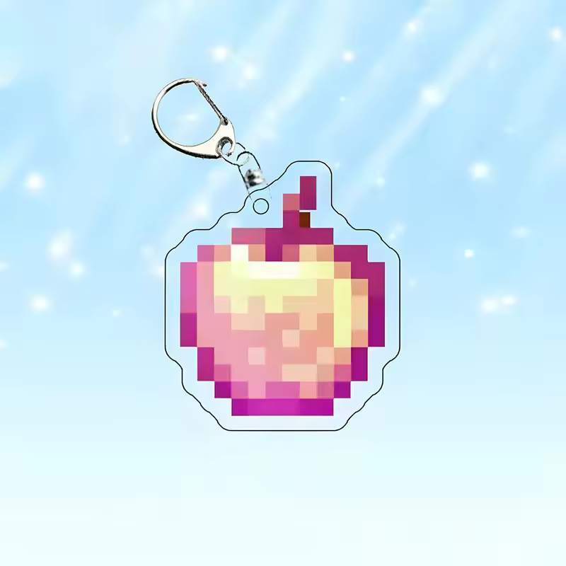 2-10 Pcs/set Totem of Undying Diamond Sword Eye of Enchanted Golden Apple Keychain Pickaxe Model Toys Collect Keyrings - Image 3