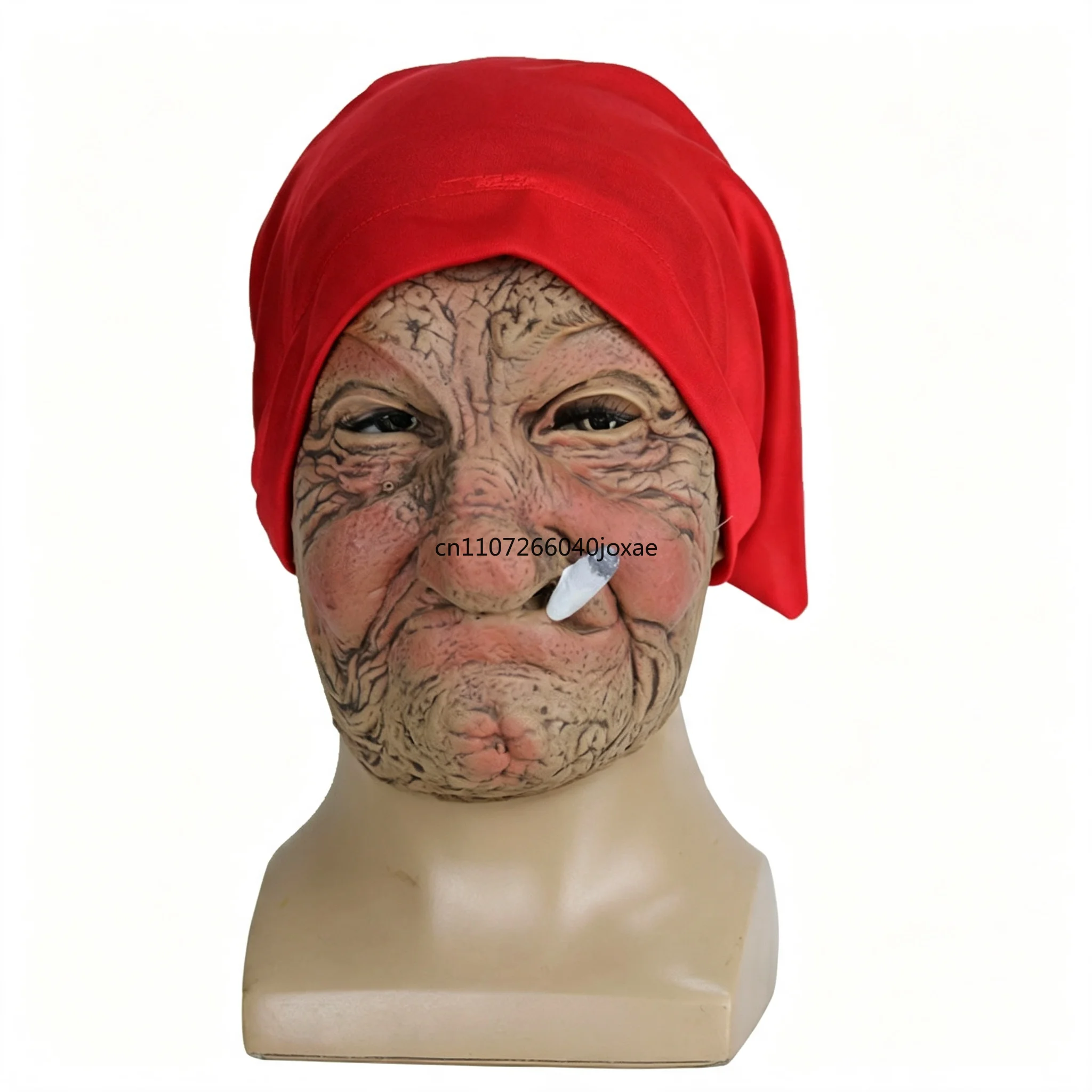 Halloween Smoking Granny Mask Funny Gag for Party Performance