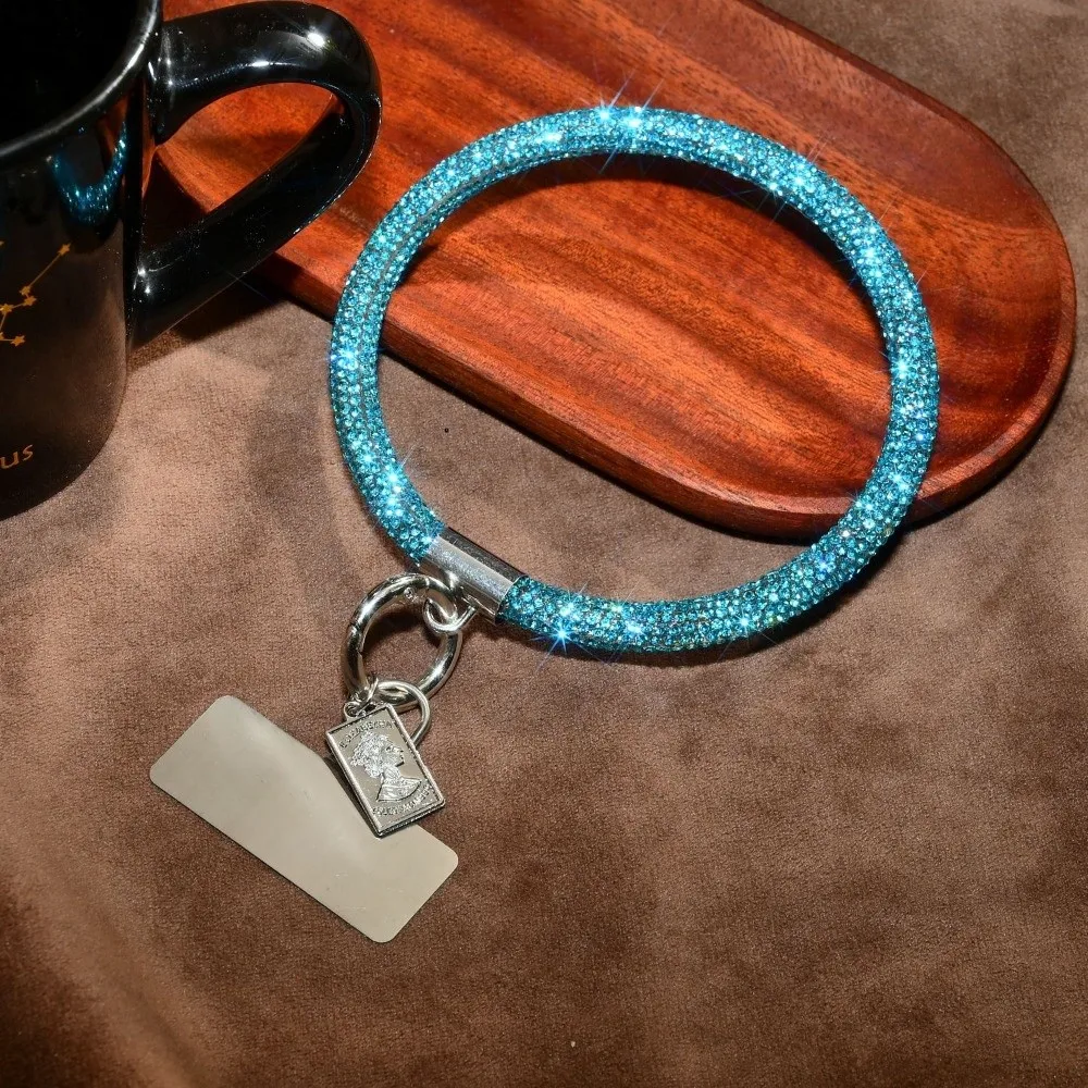 

Glitter Rhinestone Phone Lanyard Bright Flashy Phone Wrist Straps Bling Bling Anti-lost Wrist Rope Ring Phone Accessories