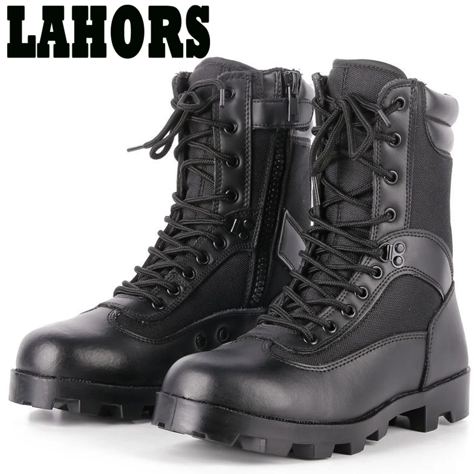 LAHORS® Leather Man Tactical Boots Sport Hiking Shoes Outdoor Ankle Desert Combat Boots Work Safety Shoes Botas Hombre image 4
