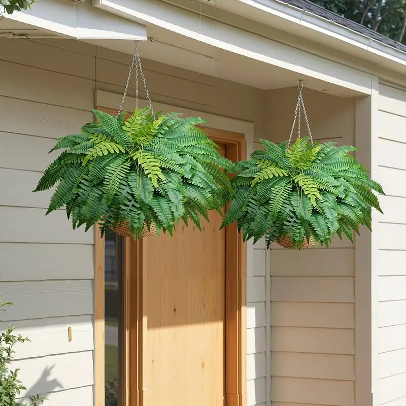 

Artificial Ferns, 50 Inch Fake Boston Fern Bush Plant with 96 Fronds, Large Faux Greenery for Indoor and Outdoor Decor, Silk