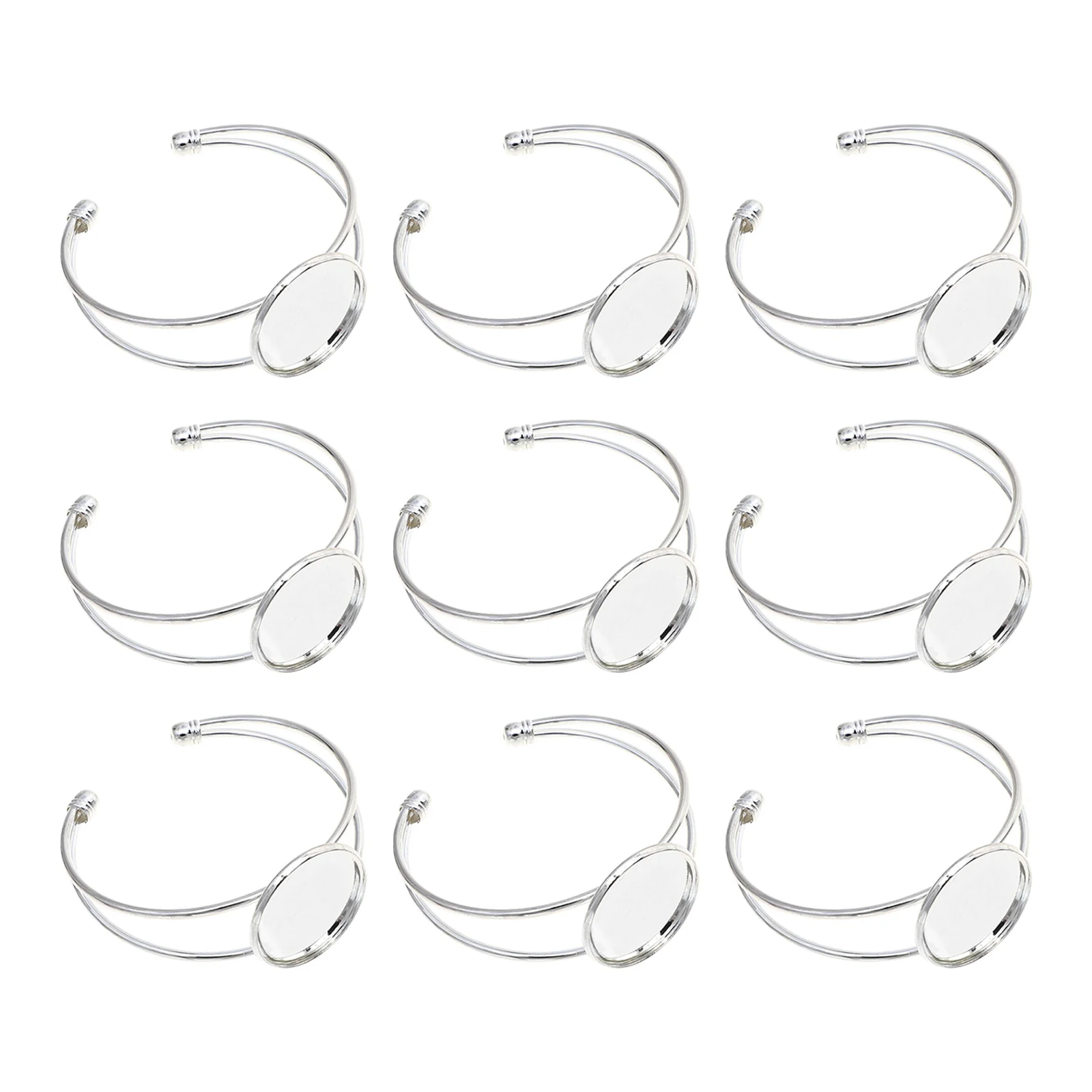 

10 шт., медная основа для браслета, 25 мм, поставка ювелирных изделий своими руками для изготовления ювелирных изделий из смолы, камеи, браслеты на заказ, домашний комплект «сделай сам», материалы