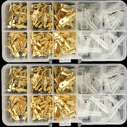 180PCS Male and Female Wire Spade Connector Insulating Sleeve Terminal Assortment Kit for Car Audio Speaker 2.8mm 4.8mm 6.3mm