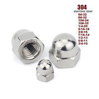 6#-32 8#-32 10#-24 32 1/4-20 5/16-18 3/8-16 to 3/4-10 UNC/UNF 304 Stainless Steel Decorative Cover Semicircle Dome Cap Acorn Nut