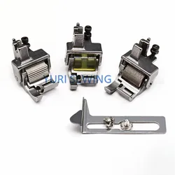 Roller presser foot positioning roll hem tool trouser waist cuff hem gauge double wheel industrial sewing machine parts