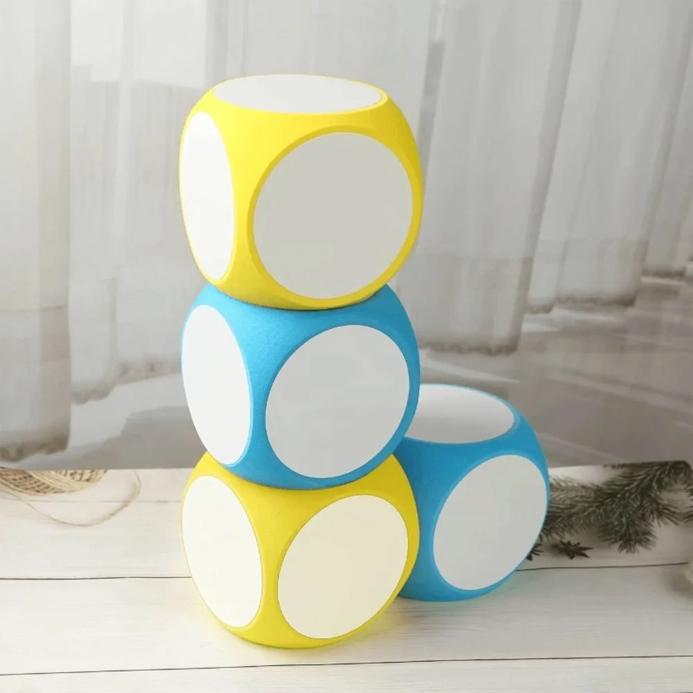 3個/セット 巨大EVAダイスセット - パーティー、教室、数学、英語用の再利用可能な書き込み&消去機能付き、ペン1本とスポンジ消しゴム1本付き