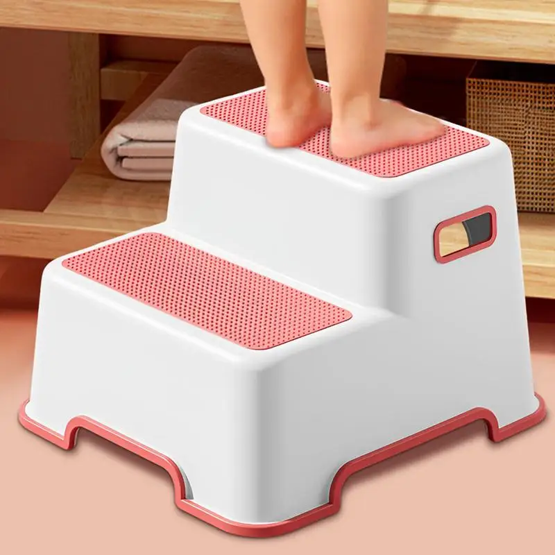 Potty Training Step Stool 2-step Kids Kitchen Step Stool Anti-Slip Base Train Child's Independence Step Stool For Kitchen Sink