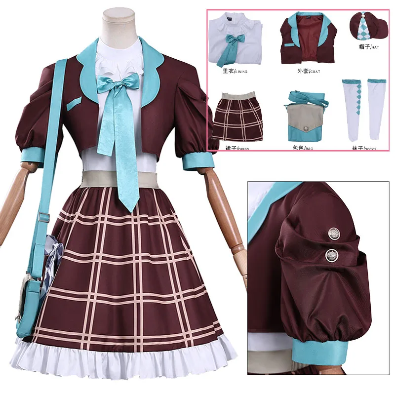 

Костюм для косплея Echo из игры Game Reverse: 1999 - Платье, пальто, сумка, костюм радиоведущей, аниме-костюм для женщин