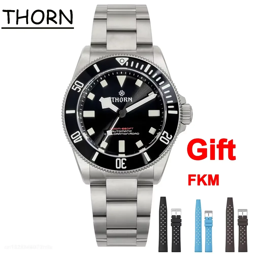 THORN Homage Titanium Watch Vintage PT5000 Automatic Movement Sapphire C3 Super Luminous 200M Waterproof Watches for Men reloj