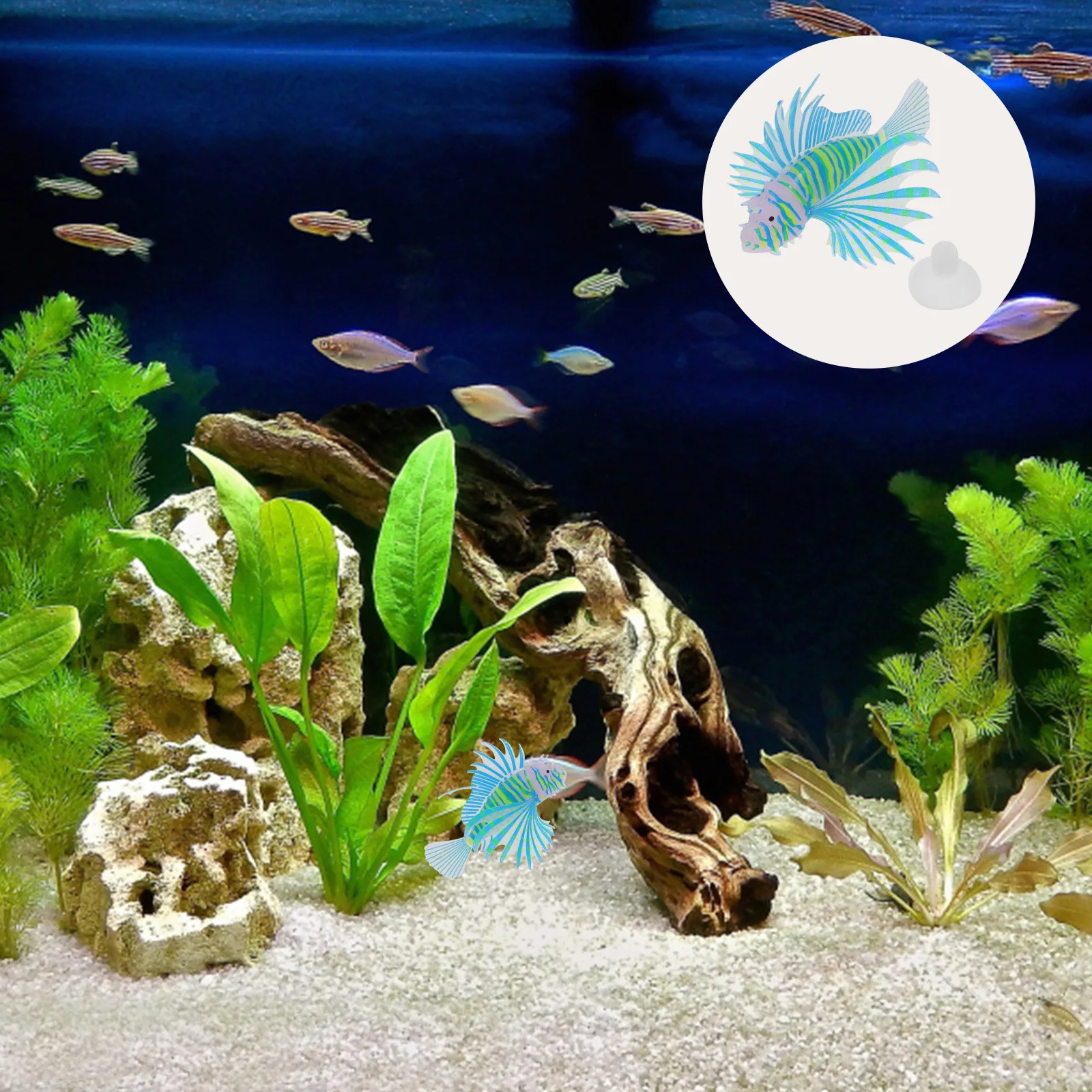 

Luminous Artificial Silicone Lionfish Aquarium Decoration Fish Tank Decor Realistic Glowing Fish Ornament Aquarium Decor