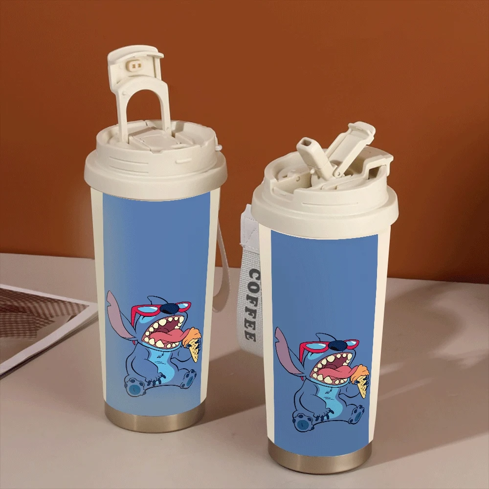 

Stitch Portable Coffee Cup Leakproof Hildren Adults Drinking Cup Bottle 304 Stainless Stitch Angel Anime Kawaii Sports Outdoor
