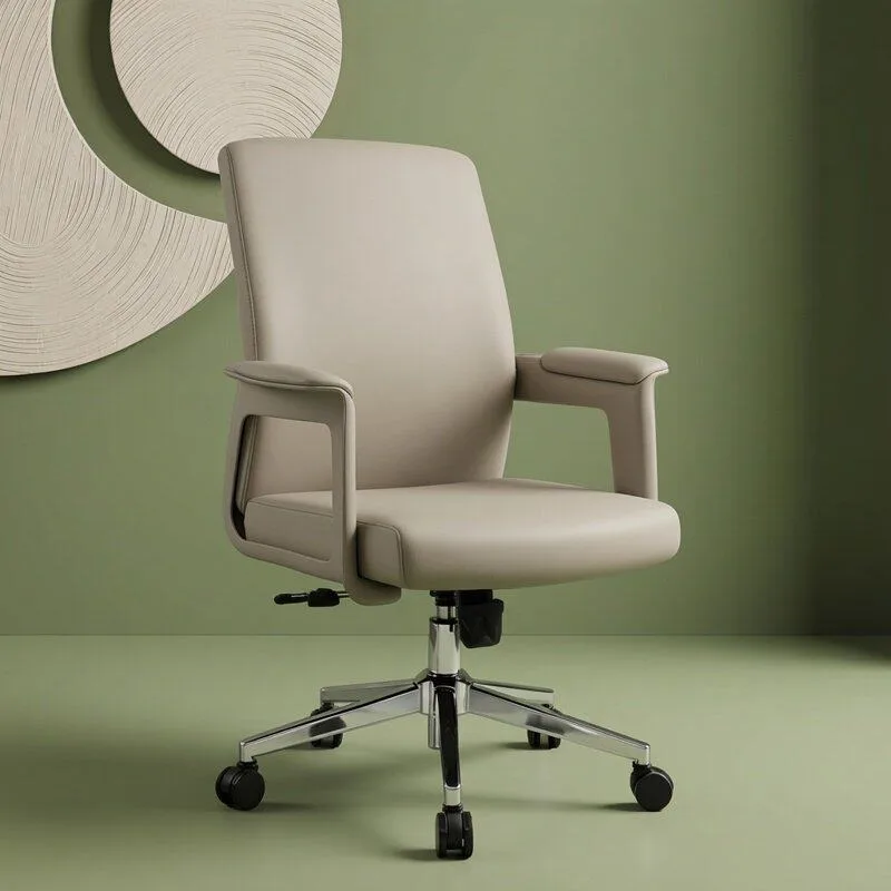 Chaise de bureau roulante pour ordinateur, chaise de bureau en cuir à dossier haut, chaise de bureau de luxe ergonomique de designer, mobilier de maison