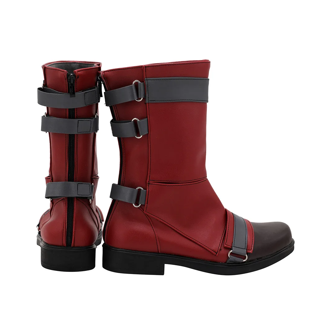 Zapatos de Cosplay de soldado para hombre, botas cortas Rojas, accesorios de disfraces de Halloween, 2019