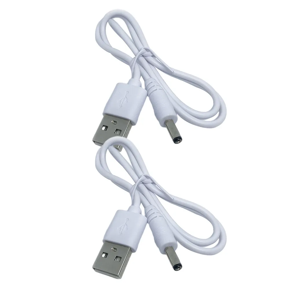 

2Pcs Dc Cable USB to .5x1.35mm Reliable Charging Cord with Over Current Protection Fits Lamps Fans Tablets Multi Use