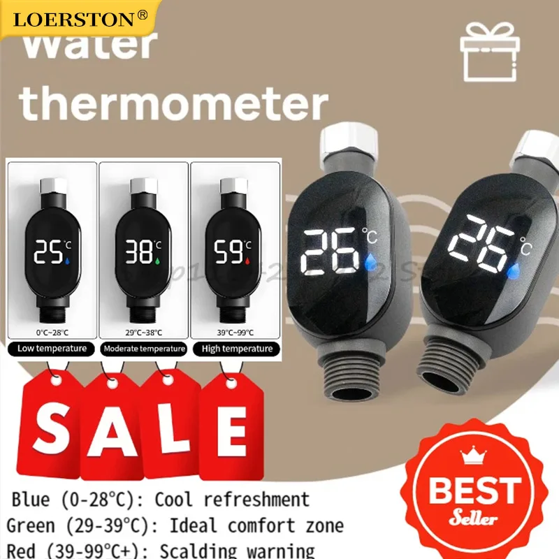 Black Bathroom Led Display Home Water Shower Thermometer Water Accurate Temperature Measurement Smart Meter Bathroom Equipment