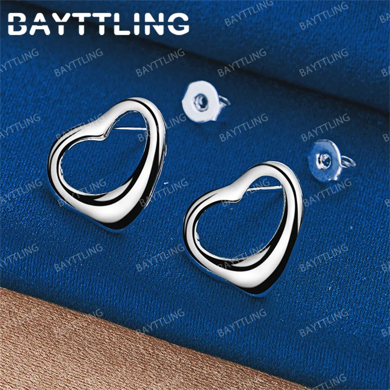 أقراط من الفضة الإسترليني عيار 925 على شكل قلب للنساء، هدايا إكسسوارات مجوهرات الحفلات #2