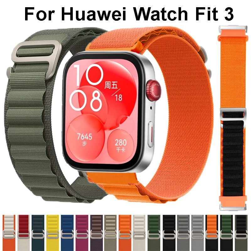 Nylon Loop Strap For Huawei Watch Fit 3 Sport Breathable Watchband Adjustable Wristband For Huawei Fit 3 Replacement Band Correa