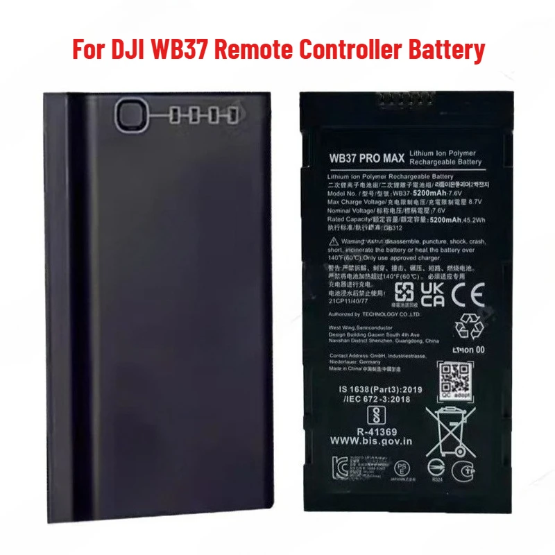 

5200mAh High Capacity for DJI WB37 Remote Controller Battery