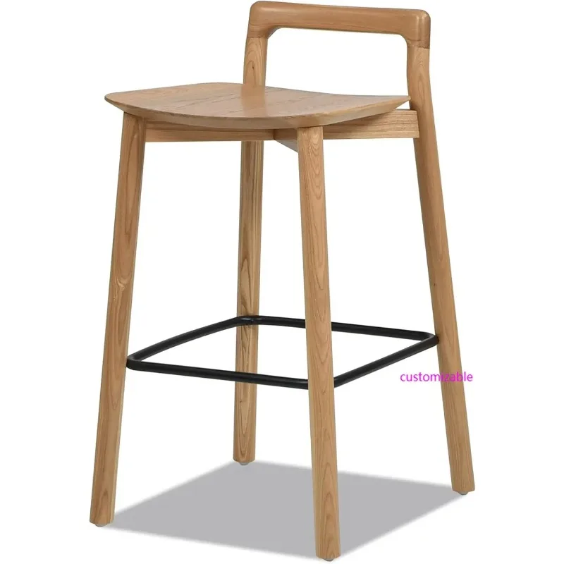 

Современный минималистичный табурет с низкой спинкой из дерева, 26,5 дюймов, натуральное блонд-палисандровое дерево.