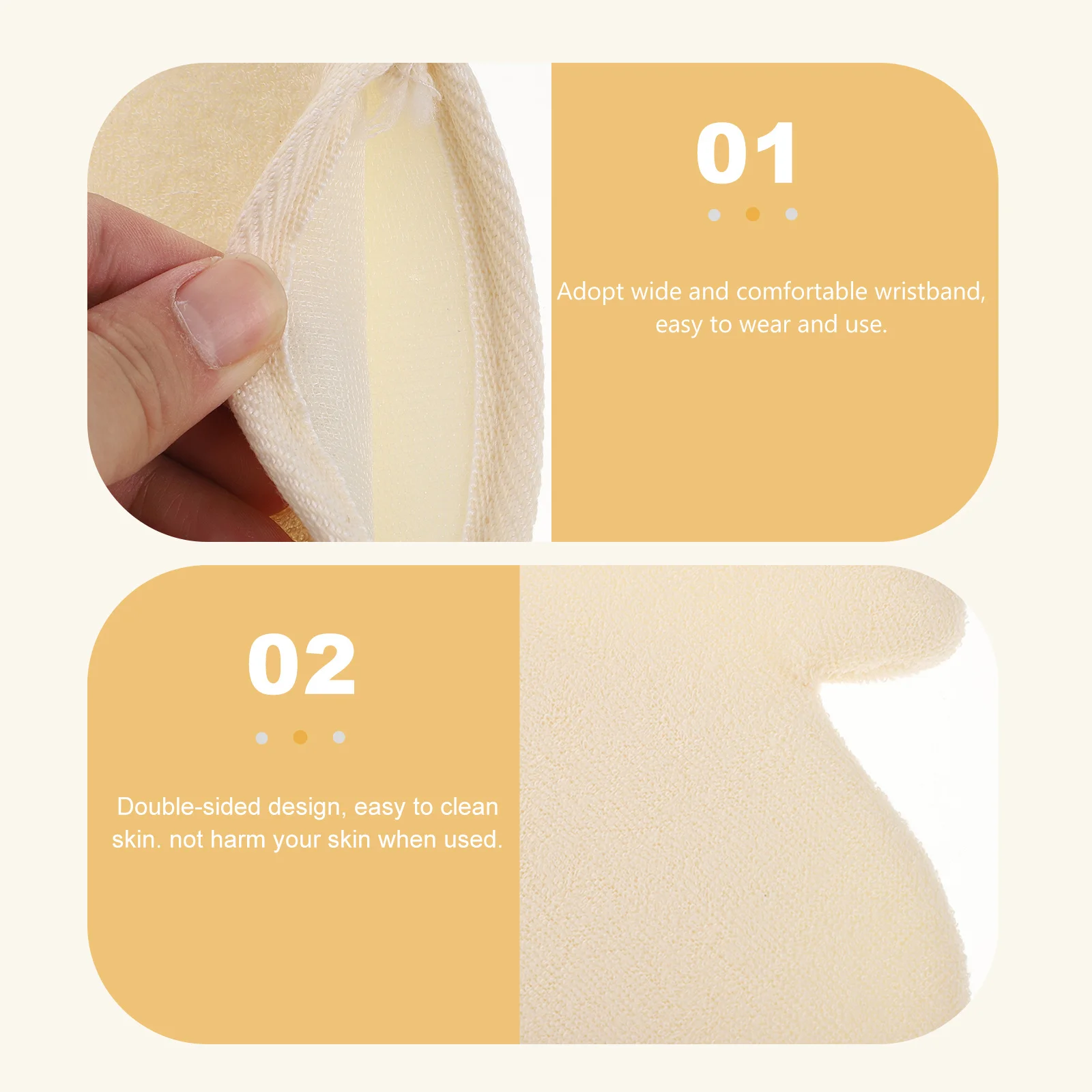 

2Pcs Loofah Bath Gloves Exfoliating Shower Gloves for Deep Cleaning Soft Skin Back Scrubber Bathroom Accessories Bath Supplies