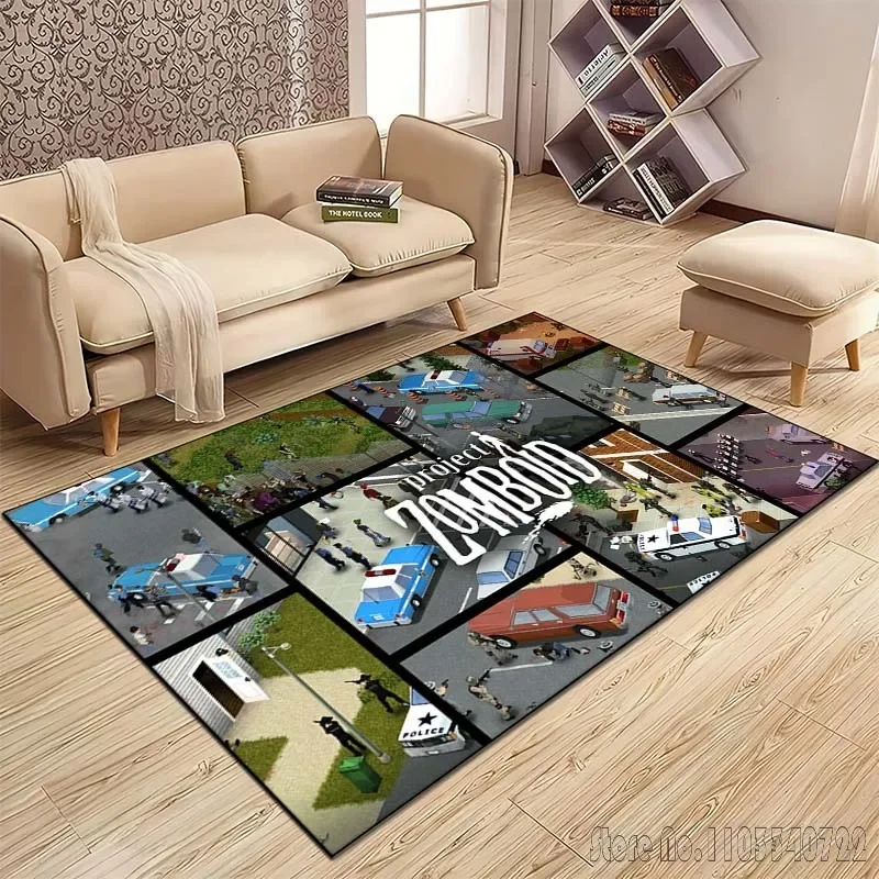 P-Project Zomboid Pattern Carpet for Bedroom Floor Mat Decor Living Room Carpet  Anti-slip Rugs Home Decor Gamer Room