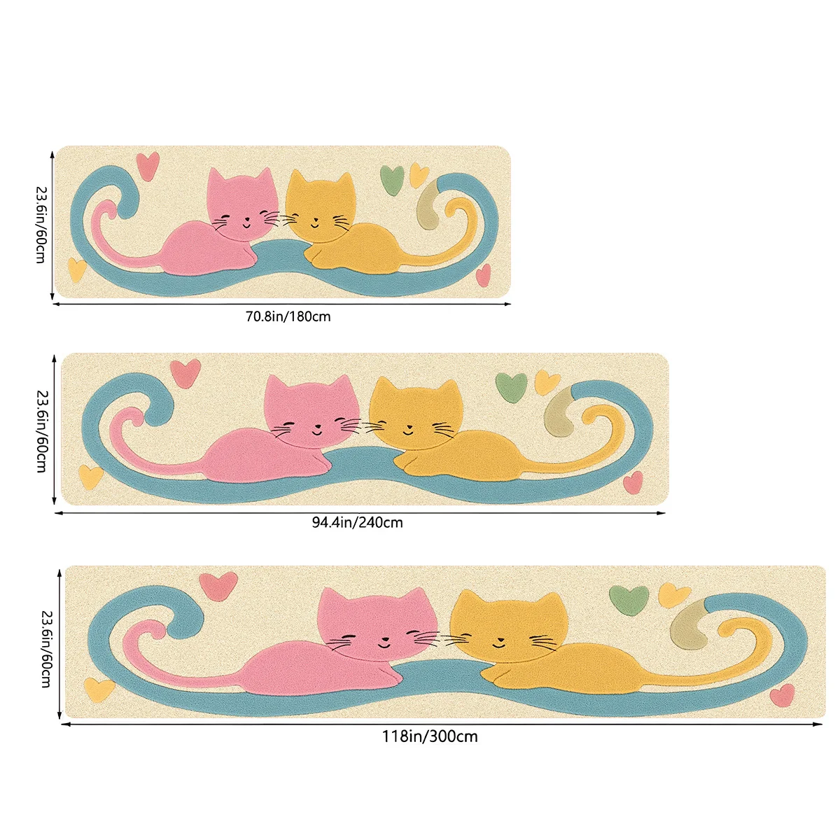 VIKAMA Valentine's Day Corridor Carpet Entry Long Sofa Room, Kitchen, Laundry Room, Dining Room Floor Mats Home Decorations