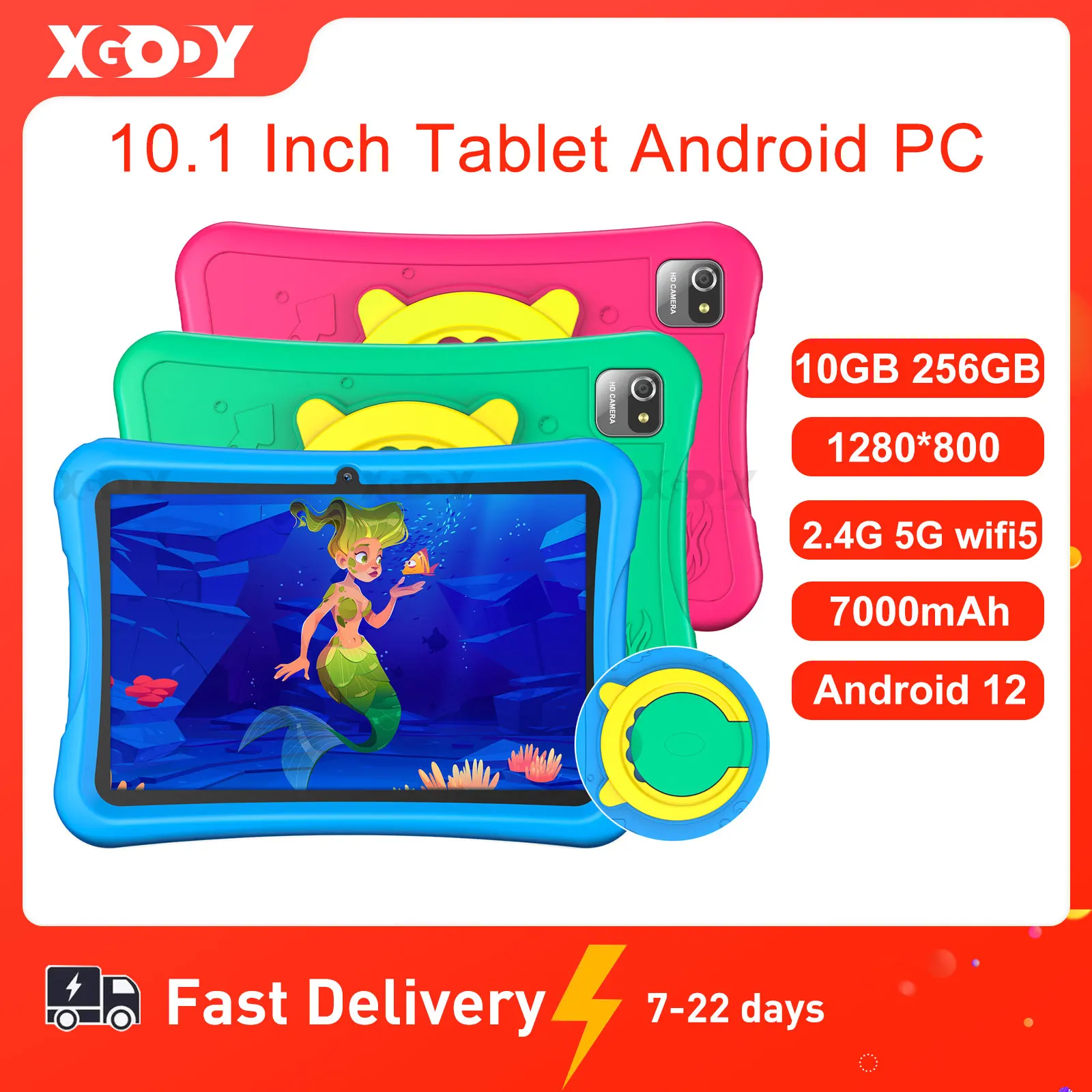 Tablet Android 12 para Niños y Adultos: Evaluación Completa del XGODY 10 N01 Pro con Pantalla IPS y Caso Protector